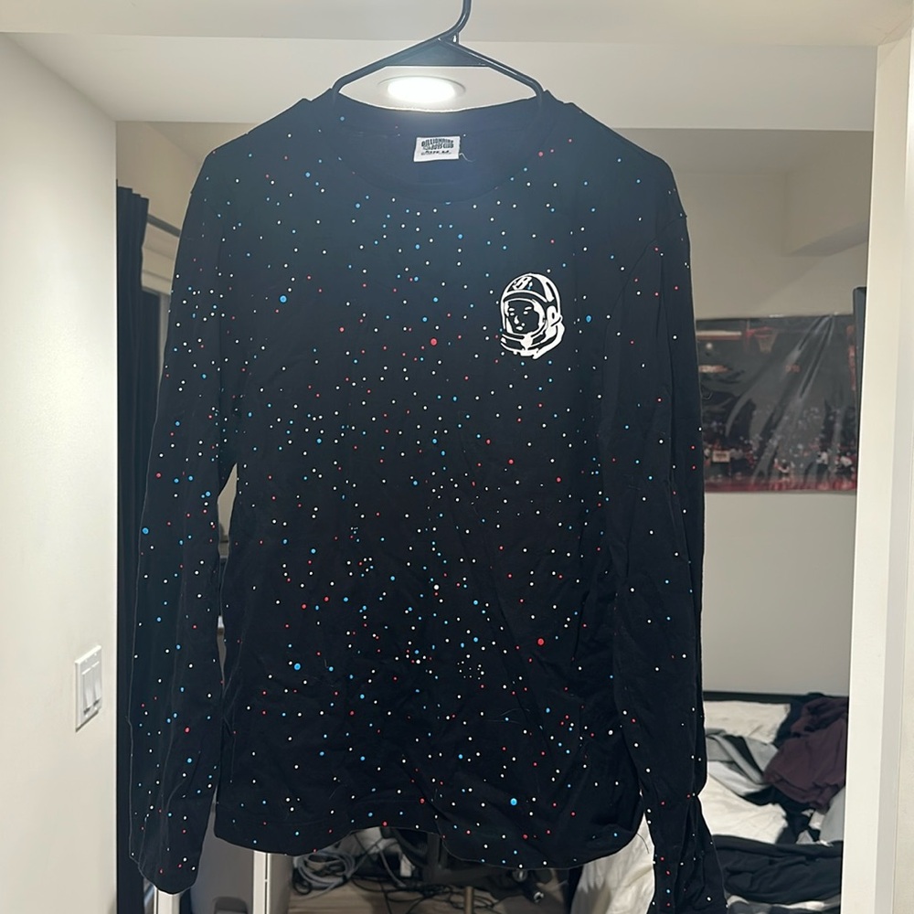 Billionaire Boys club long sleeve tee black with red white blue polkadots